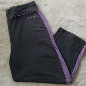 Gray Cropped Capri Curves Walking Fitness Pants